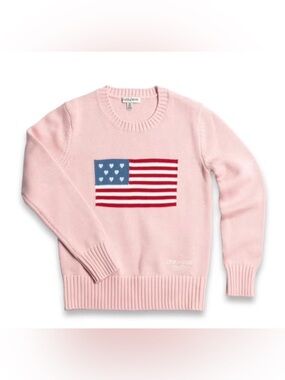 State of Mine 1776-2026 250th Anniversary Pink American Flag Sweater Girls M 8